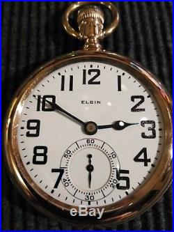 Elgin B. W. Raymond 21 jewels Railroad watch gold filled case restored