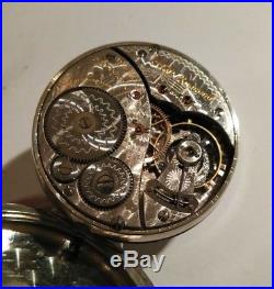 Elgin B. W. Raymond Fancy dial 19 jewels Railroad watch nickel case restored