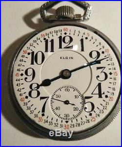 Elgin B. W. Raymond Montgomery dial 19 jewels Railroad watch base case restored