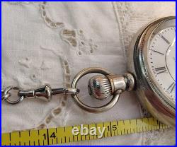 Elgin B. W. Raymond Pocket Watch Silver Case 17 Jewels Manual Roman Numeral Dial