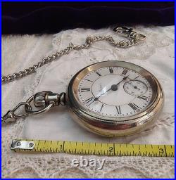 Elgin B. W. Raymond Pocket Watch Silver Case 17 Jewels Manual Roman Numeral Dial