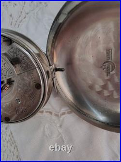 Elgin B. W. Raymond Pocket Watch Silver Case 17 Jewels Manual Roman Numeral Dial