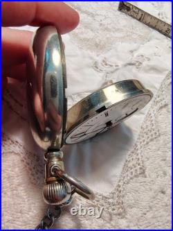 Elgin B. W. Raymond Pocket Watch Silver Case 17 Jewels Manual Roman Numeral Dial