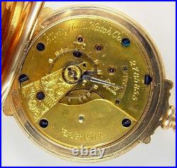 Elgin Beautiful 14k Gold Box Hinge Hunting Case 18 Size 11j Pocket Watch