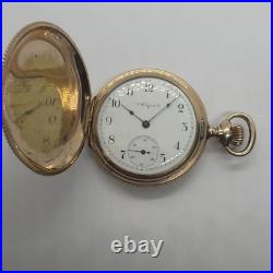 Elgin Beautiful 6s 14K Gold Filled 20YR Hunting Case Antique Pocket Watch Runs