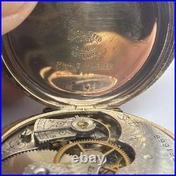 Elgin Beautiful 6s 14K Gold Filled 20YR Hunting Case Antique Pocket Watch Runs