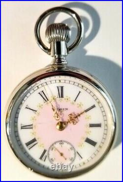 Elgin Father Time 18S 21 jewels adj. Mint Super Fancy Dial (1902) display case