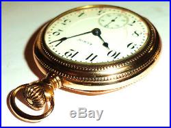 Elgin Father Time 18s 21 Jewel Grade 252 Pocket Watch Gold Filled Hinged Case