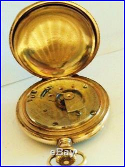 Elgin Father Time 18s 21 Jewel Grade 252 Pocket Watch Gold Filled Hinged Case