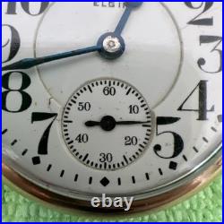 Elgin Father Time 21 Jwls Pocket Watch, B&B Royal 20 Yrs Case, See Description
