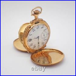 Elgin Father Time Railroad Grade Hunter Case Pocket Watch 14K Gold