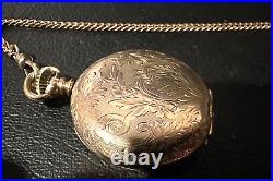 Elgin G. F Hunter Case Pocket watch sz. 0 1908 with 45in matching Sliding Chain