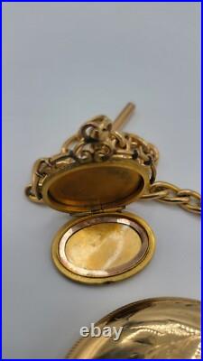 Elgin Gold Case Pocket Watch With Chain Not Running