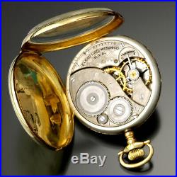 Elgin Gold Pocket Watch Ca1920 Size 12 14k Gold Case