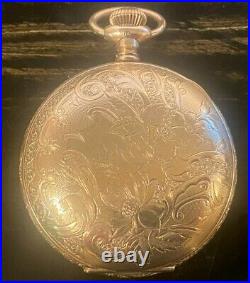 Elgin Gold filled size 18 hunter case Pocket Watch exl. Condition, 1896