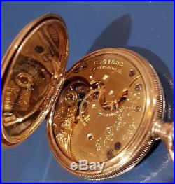 Elgin Gold hunter case pocket watch 6 size in 14k. Manual wind. Fine pre owned