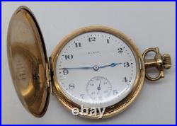 Elgin Grade 386 Model 6 16s 17 Jewels Gold Filled Hunter Case Pocket Watch RUNS