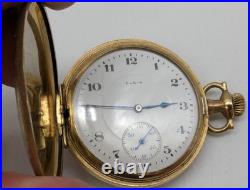 Elgin Grade 386 Model 6 16s 17 Jewels Gold Filled Hunter Case Pocket Watch RUNS