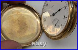 Elgin Grade 386 Model 6 16s 17 Jewels Gold Filled Hunter Case Pocket Watch RUNS