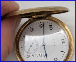 Elgin Grade 386 Model 6 16s 17 Jewels Gold Filled Hunter Case Pocket Watch RUNS