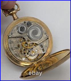 Elgin Grade 386 Model 6 16s 17 Jewels Gold Filled Hunter Case Pocket Watch RUNS