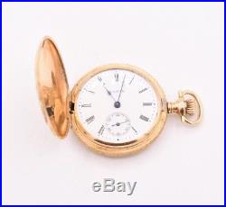 Elgin Hunter Case Real Solid 14K Yellow Gold Pocket Watch