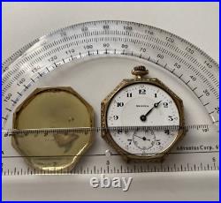Elgin Medora Octagon pocket watch 21 jewels 14K GF Swiss Railroad ornate case