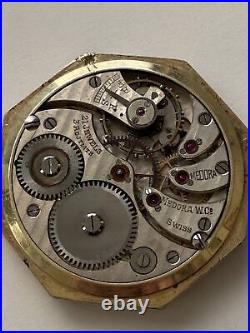 Elgin Medora Octagon pocket watch 21 jewels 14K GF Swiss Railroad ornate case