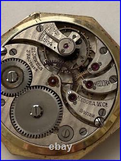 Elgin Medora Octagon pocket watch 21 jewels 14K GF Swiss Railroad ornate case