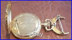 Elgin Model 2 Pocket Watch Keystone Hunter Case 14K Lapel Pin