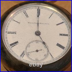 Elgin Model 5 Coin Silver Case (no Key) Grade 74 Pocket Watch 18s 11j (q1 G)