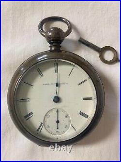 Elgin Nat'l Pocket Watch Co 1800s + Key Silver Coin Case