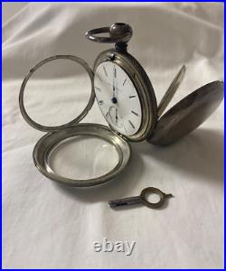Elgin Nat'l Pocket Watch Co 1800s + Key Silver Coin Case