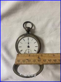 Elgin Nat'l Pocket Watch Co 1800s + Key Silver Coin Case