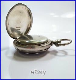 Elgin National Watch Co B W Raymond 4 Oz Coin Silver Case Rare Double Sunk Dial
