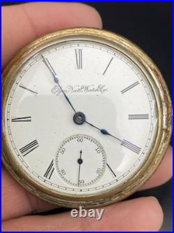 Elgin Natl. Watch Company 51mm Case Manual Wind White Dial Pocket Watch -REPAIR