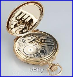 Elgin Natl watch co. Hand ingraved Splendor Hunter case pocket watch 14k Gold