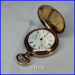 Elgin Philadelphia Watch Case Co. Pocket Watch Gold Color Flower Case Design