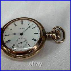 Elgin Philadelphia Watch Case Co. Pocket Watch Gold Color Flower Case Design