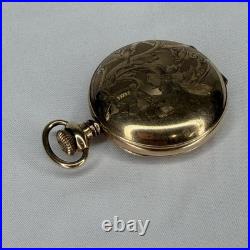 Elgin Philadelphia Watch Case Co. Pocket Watch Gold Color Flower Case Design