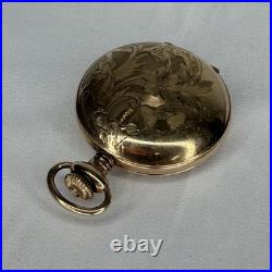 Elgin Philadelphia Watch Case Co. Pocket Watch Gold Color Flower Case Design
