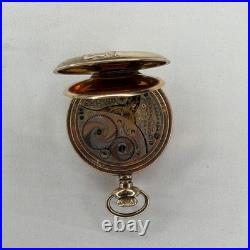 Elgin Philadelphia Watch Case Co. Pocket Watch Gold Color Flower Case Design
