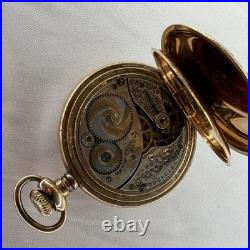 Elgin Philadelphia Watch Case Co. Pocket Watch Gold Color Flower Case Design