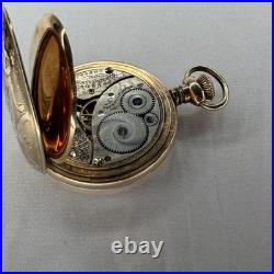 Elgin Philadelphia Watch Case Co. Pocket Watch Gold Color Flower Case Design