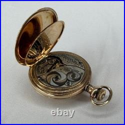 Elgin Philadelphia Watch Case Co. Pocket Watch Gold Color Flower Case Design