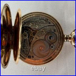 Elgin Philadelphia Watch Case Co. Pocket Watch Gold Color Flower Case Design