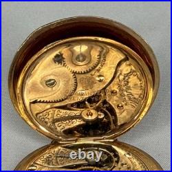 Elgin Philadelphia Watch Case Co. Pocket Watch Gold Color Flower Case Design