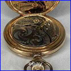 Elgin Philadelphia Watch Case Co. Pocket Watch Gold Color Flower Case Design