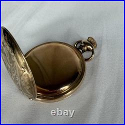 Elgin Philadelphia Watch Case Co. Pocket Watch Gold Color Flower Case Design
