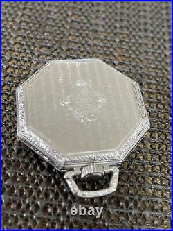 Elgin Pocket Watch 12s 15j Octagon Star W. C. Co Emperor Quality Silver Tone Case